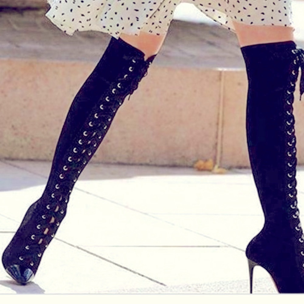 Over knee boots.